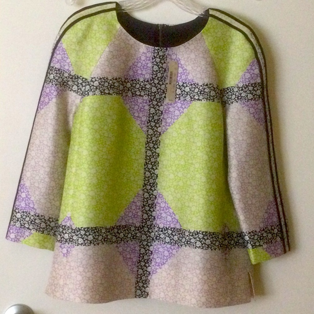 J. Crew Collection Floral Windowpane Top size 6